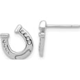 thumbnail image 1 of Sterling Silver Rhodium-Plated Horseshoe Post Earrings (Width 9.4) (Length 10.5) - Jbsp, 1 of 5