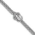 thumbnail image 1 of Sterling Silver Rhodium-Plated Knot 6.5In With 1In Ext Popcorn Chain Bracel (Width 4.1) (Length 7.5) - Jbsp, 1 of 5