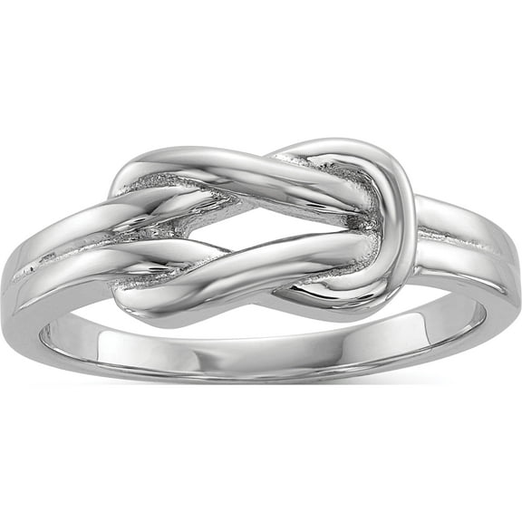 Sterling Silver Rhodium-Plated Knot Ring (Size 6) Made In China qr6592-6