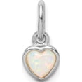 thumbnail image 1 of Sterling Silver Rhodium Plated Lab Created Opal Heart Pendant Made In Thailand qp5097, 1 of 5