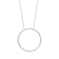 thumbnail image 1 of Sterling Silver Rhodium Plated Large Cubic Zirconia Open Circle Necklace - 18 Inch, 1 of 2