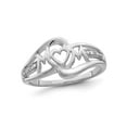 thumbnail image 1 of Sterling Silver Rhodium Plated MOM Heart Ring, 1 of 5