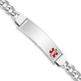 thumbnail image 1 of Sterling Silver Rhodium-Plated Medical Id Curb Link Bracelet Made In United States xsm34-8, 1 of 5