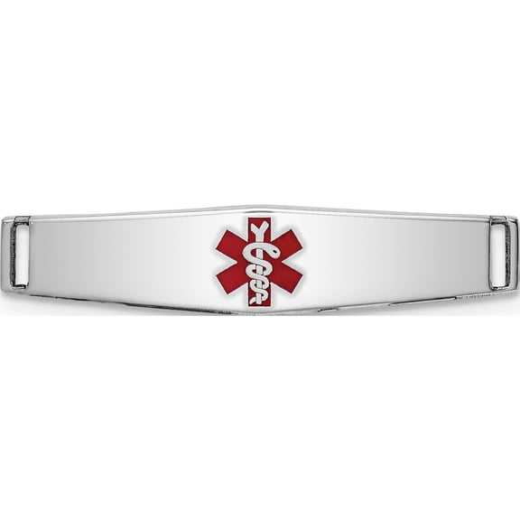 Sterling Silver Rhodium-Plated Medical Id Plate (28 X 7) Made In United States xsm50