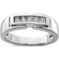 thumbnail image 1 of Sterling Silver Rhodium Plated Men's Polished Diam. Ring (Size 11) Made In India qr6466-11, 1 of 6