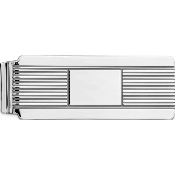 Sterling Silver Rhodium-Plated Money Clip (52 X 19) Made In United States qq33