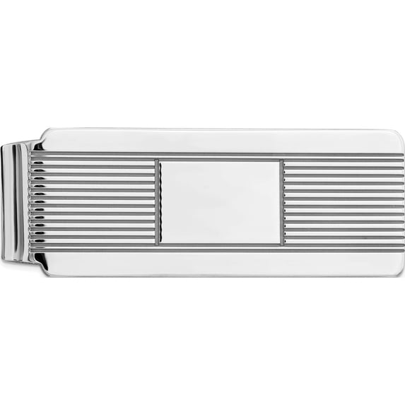 Sterling Silver Rhodium-Plated Money Clip (52 X 19) Made In United States qq33