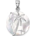 thumbnail image 1 of Sterling Silver Rhodium-Plated Mop Palm Tree Round Pendant Made In Thailand qp4183, 1 of 2