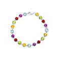 thumbnail image 1 of Sterling Silver Rhodium Plated Multi Gemstone Bracelet 7.5 Inches, 1 of 4
