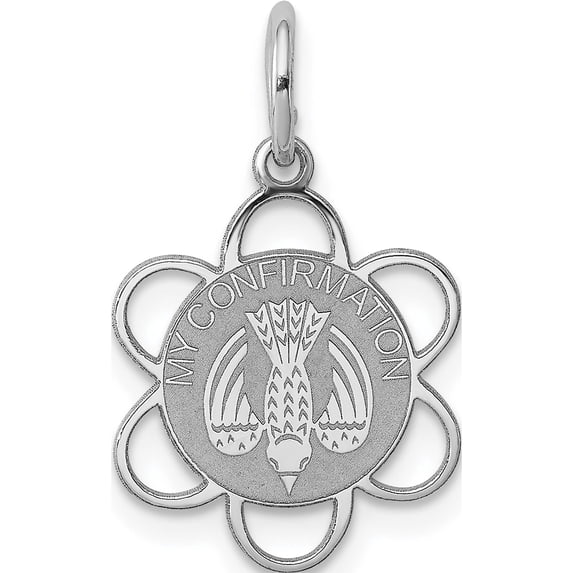 Sterling Silver Rhodium-Plated My Confirmation Disc Charm (16 X 14) Made In United States qc2381