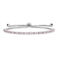 thumbnail image 1 of Sterling Silver Rhodium Plated October Pink CZ  Adjustable Bracelet QG4757OCT, 1 of 3
