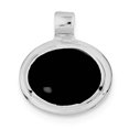 thumbnail image 1 of 925 Sterling Silver Solid Polished Simulated Onyx Pendant Necklace 22x19mm Wide Pendant for Women, 1 of 4