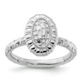 thumbnail image 1 of Sterling Silver Rhodium-Plated Oval Ring, 1 of 6
