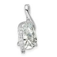 thumbnail image 1 of Sterling Silver Rhodium-Plated Overlap Teardrop CZ Chain Slide, 1 of 1