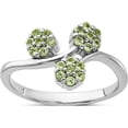 thumbnail image 1 of Sterling Silver Rhodium-Plated Peridot Flowers Ringsize 7 (Width 2.24) - Jbsp, 1 of 5