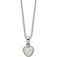 thumbnail image 1 of Sterling Silver Rhodium-Plated Polish Heart Created Opal Necklace (18 X 7.22) Made In China qg5149-18, 1 of 5