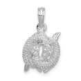 thumbnail image 1 of Sterling Silver Rhodium-Plated Polished 3D Pisces Zodiac Pendant, 1 of 4