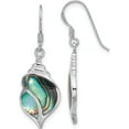 thumbnail image 1 of Sterling Silver Rhodium-Plated Polished Abalone Dangle Shell Earrings (Width 12.5) (Length 36.6) - Jbsp, 1 of 5