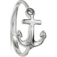 thumbnail image 1 of Sterling Silver Rhodium-Plated Polished Anchor Ring (Size 6) Made In China qr6232-6, 1 of 3