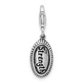 thumbnail image 1 of Sterling Silver Rhodium-Plated Polished Antiqued Strength Charm With Fancy Lobster Clasp, 1 of 4