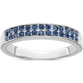 thumbnail image 1 of Sterling Silver Rhodium-Plated Polished Blue Crystal Ring (Size 8) Made In China qr7352-8, 1 of 5