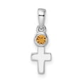 thumbnail image 1 of Sterling Silver Rhodium-Plated Polished Citrine Cross Pendant, 1 of 1