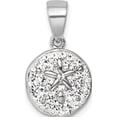 thumbnail image 1 of Sterling Silver Rhodium-Plated Polished Crystal Sand Dollar Pendant Material Primary Purity Graceful Captivating Ethereal A classic choice for celebrating love and achievement, 1 of 5