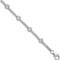 thumbnail image 1 of Sterling Silver Rhodium-Plated Polished Cz 7 Inch With 1.5In Ext. Bracelet Made In China -Jewelry By Sweet Pea, 1 of 5