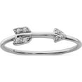 thumbnail image 1 of Sterling Silver Rhodium-Plated Polished Cz Arrow Ring (Size 8) Made In China qr6198-8, 1 of 5