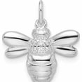 thumbnail image 1 of Sterling Silver Rhodium-Plated Polished Cz Bumble Bee Pendant (18.25 X 16.22) Made In Thailand -Jewelry By Sweet Pea, 1 of 7