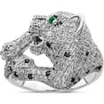 thumbnail image 1 of Sterling Silver Rhodium-Plated Polished Cz Cheetah Ring (Size 6) Made In China qr7220-6, 1 of 6