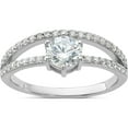 thumbnail image 1 of Sterling Silver Rhodium-Plated Polished Cz Double Band Ringsize 8 (Width 1.9 To 3.5) - Jbsp, 1 of 5