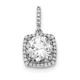 thumbnail image 1 of Sterling Silver Rhodium-Plated Polished Cz Pendant (23.57 X 12.8) Made In China qp4128, 1 of 2
