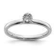 thumbnail image 1 of Sterling Silver Rhodium Plated Polished Diamond Ring, 1 of 6