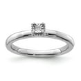 thumbnail image 1 of Sterling Silver Rhodium Plated Polished Diamond Square Shape Ring, 1 of 6