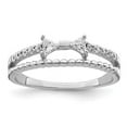 thumbnail image 1 of Sterling Silver Rhodium-Plated Polished Double CZ Bow Ring - Size 8, 1 of 1