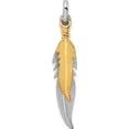 thumbnail image 1 of Sterling Silver Rhodium-Plated Polished Gold Tone Double Feather Pendant Made In Thailand qp5319, 1 of 5