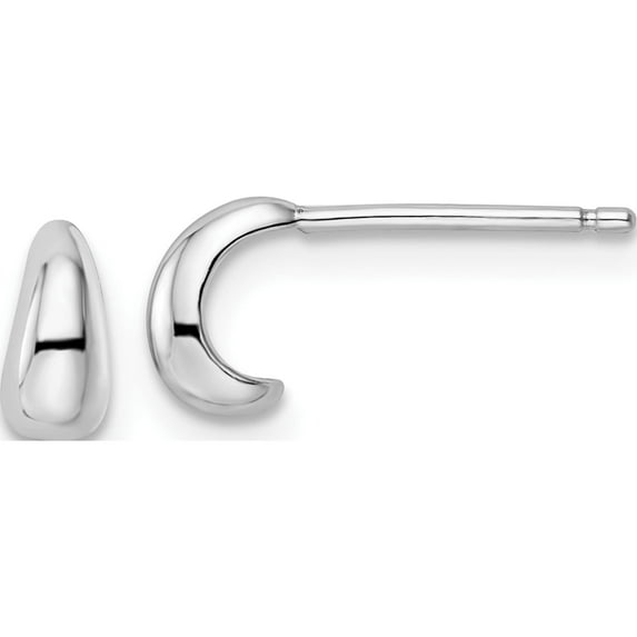 Sterling Silver Rhodium-Plated Polished Hoop Post Earrings (7 X 3.4) Made In China qe15971
