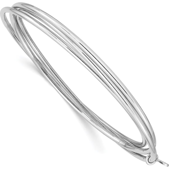 Jewelry by Sweet Pea Sterling Silver Rhodium Plated Polished Intertwined Bangle Bracelet