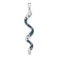 thumbnail image 1 of Sterling Silver Rhodium-Plated Polished Long Crystal Twirl Wave Pendant, 1 of 5
