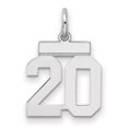 thumbnail image 1 of Sterling Silver/Rhodium-Plated Polished Number 20 Charm, 1 of 3