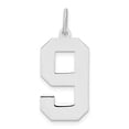 thumbnail image 1 of Sterling Silver/Rhodium-Plated Polished Number 9 Charm, 1 of 4