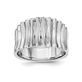 thumbnail image 1 of Sterling Silver Rhodium-Plated Polished Ridged Ring (Size 7) Made In Thailand qr6073-7, 1 of 2