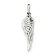 thumbnail image 1 of Sterling Silver Rhodium-Plated Polished/Textured Angel Wing Pendant (33.65 X 8.54) Made In India qc8421, 1 of 2