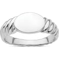 thumbnail image 1 of Sterling Silver Rhodium-Plated Polished Twist Signet Ringsize 6 - Jbsp, 1 of 5