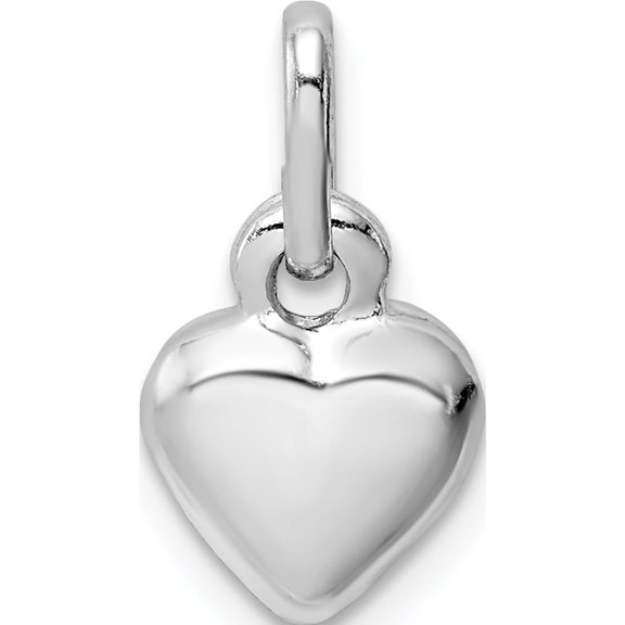 Jewelry by Sweet Pea Sterling Silver Rhodium Plated Puffed Heart Charm
