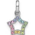 thumbnail image 1 of Sterling Silver Rhodium-Plated Rainbow Nano Crystal Star Pendant (14.84 X 8.91) Made In Thailand -Jewelry By Sweet Pea, 1 of 4