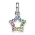 thumbnail image 1 of Sterling Silver Rhodium-Plated Rainbow Nano Crystal Star Pendant, 1 of 1