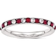 thumbnail image 1 of Sterling Silver Rhodium-Plated Red And White Crystal Eternity Band (Size 7) Made In China qwab10-7, 1 of 5