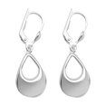 thumbnail image 1 of Sterling Silver Rhodium Plated Rhodium Small Drop Leverback Earrings - 2.5 Grams, 1 of 3